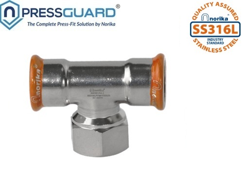 Stainless Steel 316L Press Fit FI Tee